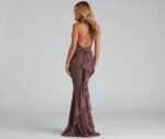 Linda Formal Glitter Ruffled Dress - Image 5