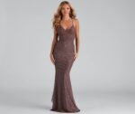 Linda Formal Glitter Ruffled Dress - Image 6