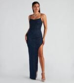 Lola Formal High Slit Glitzy Glitter Dress - Image 9