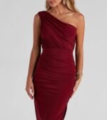 Adora Formal One-Shoulder Ruched Dress - Image 12