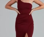 Iris One-Shoulder Crepe Dress - Image 13