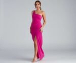 Iris One-Shoulder Crepe Dress - Image 7