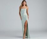 Edlyn Sequin Laceup Mermaid Formal Dress - Image 8