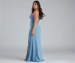 Evanna Formal Crepe Ruched Dress - Image 6