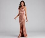 Abigail Ruched Satin Mermaid Dress - Image 9
