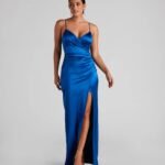Jolina Wrap Skirt Satin Dress