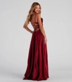 Winslow Formal Satin Lace-Up Dress - Image 9