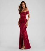 Valencia Formal Off-The-Shoulder Wrap Dress - Image 14