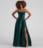 Winslow Formal Satin Lace-Up Dress - Image 10
