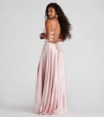 Winslow Formal Satin Lace-Up Dress - Image 19