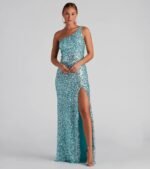 Lyla Formal One-Shoulder Sequin Dress - Image 14