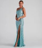 Lyla Formal One-Shoulder Sequin Dress - Image 16