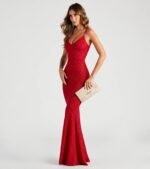 Rachel Formal Glitter Lace-Up Dress - Image 3