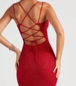 Rachel Formal Glitter Lace-Up Dress - Image 4