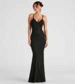 Rachel Formal Glitter Lace-Up Dress - Image 5
