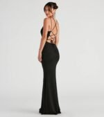 Rachel Formal Glitter Lace-Up Dress - Image 6