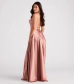 Winslow Formal Satin Lace-Up Dress - Image 23