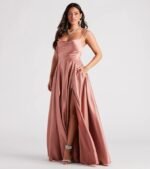Winslow Formal Satin Lace-Up Dress - Image 24