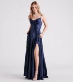 Winslow Formal Satin Lace-Up Dress - Image 28