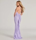 Linda Formal Glitter Ruffled Dress - Image 2