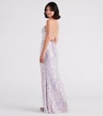 Edlyn Sequin Laceup Mermaid Formal Dress - Image 2