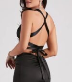 Sam Formal Satin Open Back Dress - Image 16