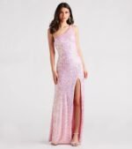 Lyla Formal One-Shoulder Sequin Dress - Image 18