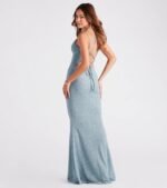 Rachel Formal Glitter Lace-Up Dress - Image 10