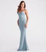 Rachel Formal Glitter Lace-Up Dress - Image 11
