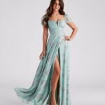 Maybelle Formal Floral Chiffon A-Line Dress