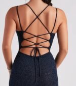Rachel Formal Glitter Lace-Up Dress - Image 16