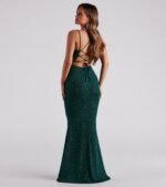 Rachel Formal Glitter Lace-Up Dress - Image 18