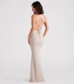 Rachel Formal Glitter Lace-Up Dress - Image 22