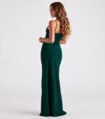 Evanna Formal Crepe Ruched Dress - Image 13