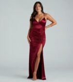 Abigail Ruched Satin Mermaid Dress - Image 19