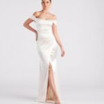 Valencia Formal Off-The-Shoulder Wrap Dress