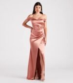 Valencia Formal Off-The-Shoulder Wrap Dress - Image 17