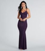 Rachel Formal Glitter Lace-Up Dress - Image 25
