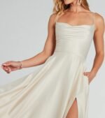 Winslow Formal Satin Lace-Up Dress - Image 4