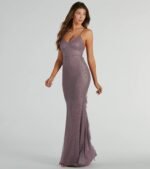 Linda Formal Glitter Ruffled Dress - Image 10