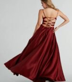 Winslow Formal Satin Lace-Up Dress - Image 31