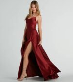 Winslow Formal Satin Lace-Up Dress - Image 32