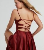Winslow Formal Satin Lace-Up Dress - Image 33