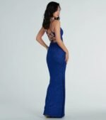 Rachel Formal Glitter Lace-Up Dress - Image 30