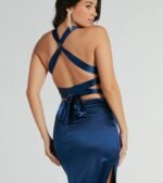 Sam Formal Satin Open Back Dress - Image 19