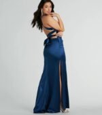 Sam Formal Satin Open Back Dress - Image 20