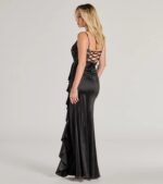 Anna Lace-Up Lace Satin Mermaid Formal Dress - Image 2