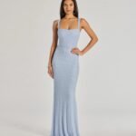 Kimia Beaded Lace-Up Column Dress