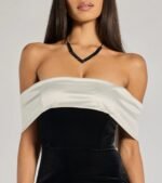 Verona Off-The-Shoulder Bow Back Velvet Formal Dress - Image 3