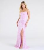 Kimber High Slit Floral Sequin Mermaid Dress - Image 5